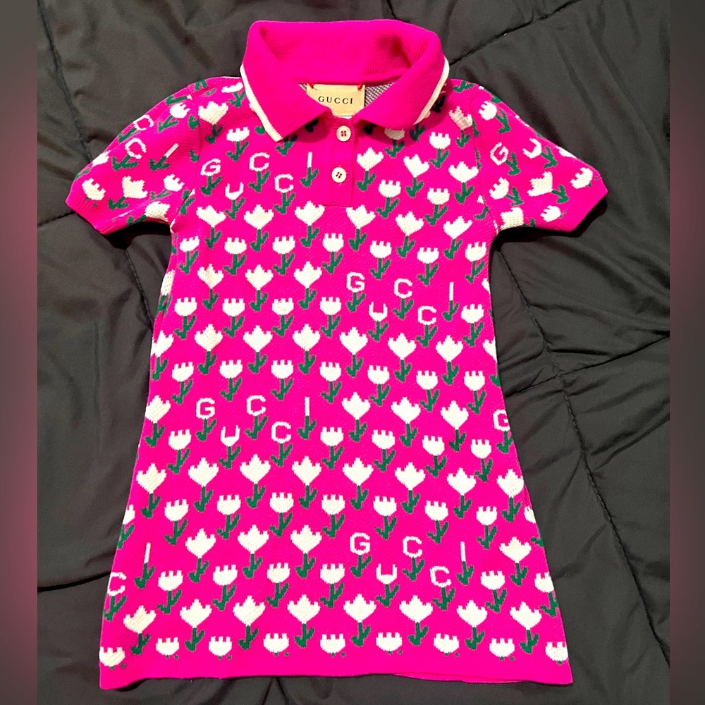 Infant Gucci floral jacquard polo dress
